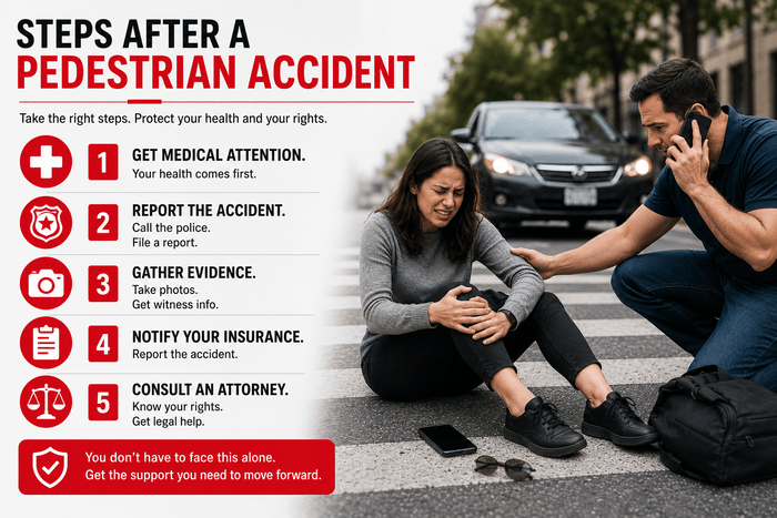 steps after pedetrian accident in little rock
